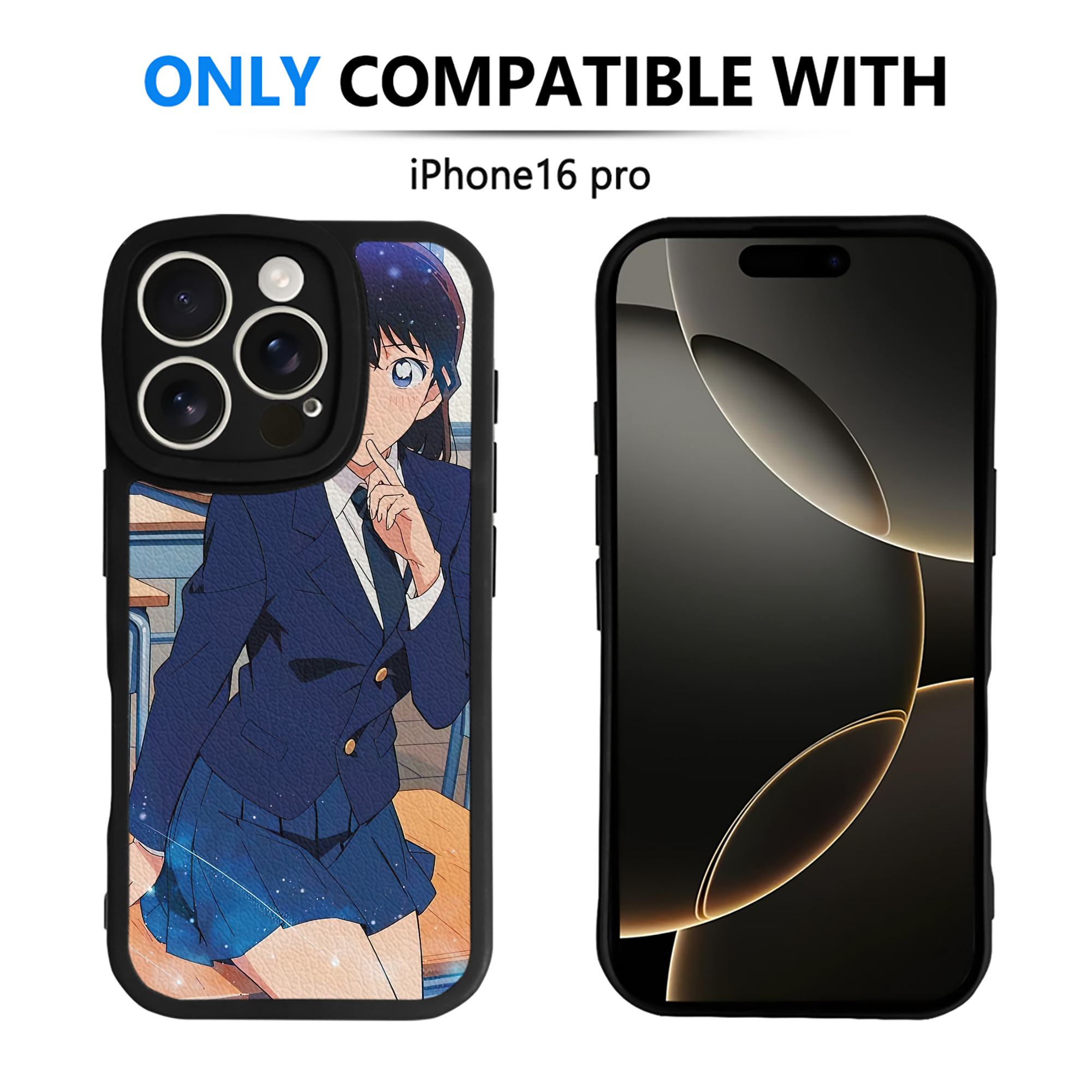 （画像用） 名探偵コナン Detective Conan 【iPhone 16シリーズ対応】シリコンスマホケース（レザー調） 材質：シリコン